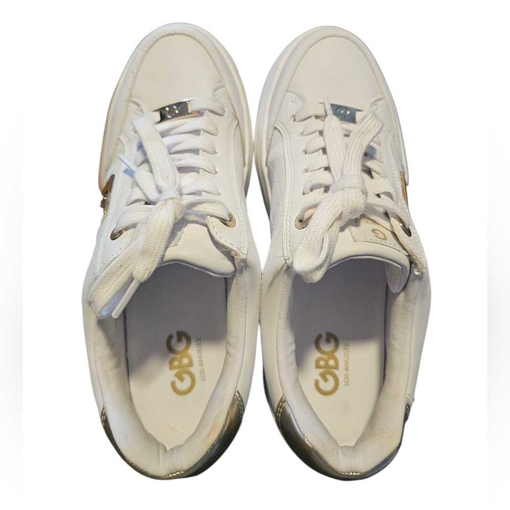 Like New GBG Los Angeles Guess Rigster wedge sneakers lace up Size 9 - Picture 5 of 7